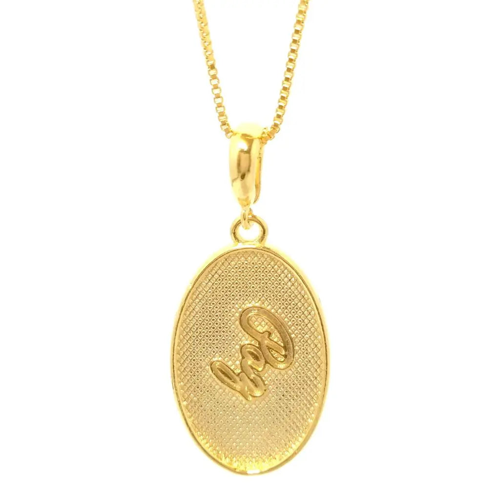 Colar Medalha paz média banhado em ouro 18k Majuh Semijoias Handmade