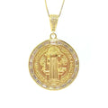 Colar Max medalha São Bento zircônia cristal banhado em Ouro 18k Majuh Semijoias Handmade