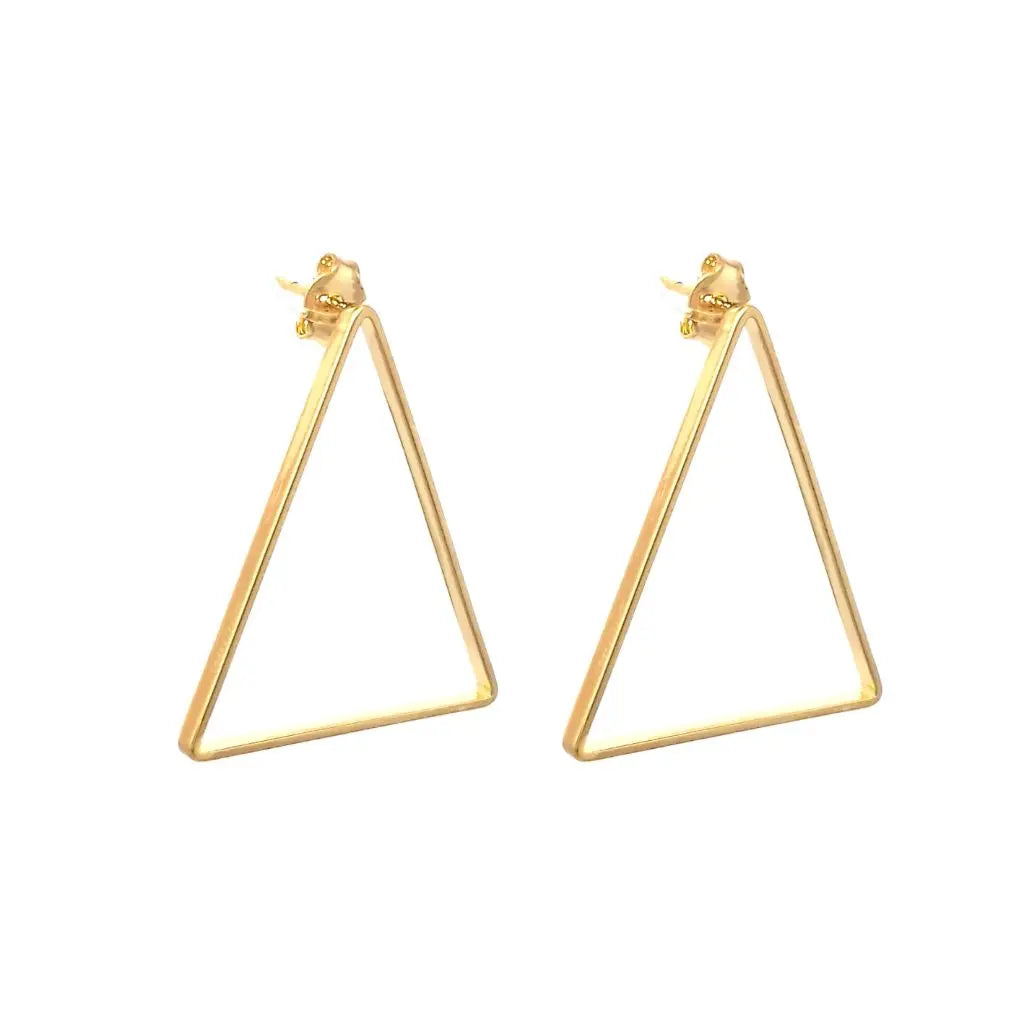 Brinco geométrico Triângulo banhado em Ouro 18k Majuh Semijoias Handmade